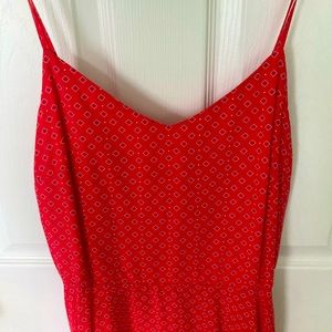 Gap Tall Medium womens bright red sun dress with print